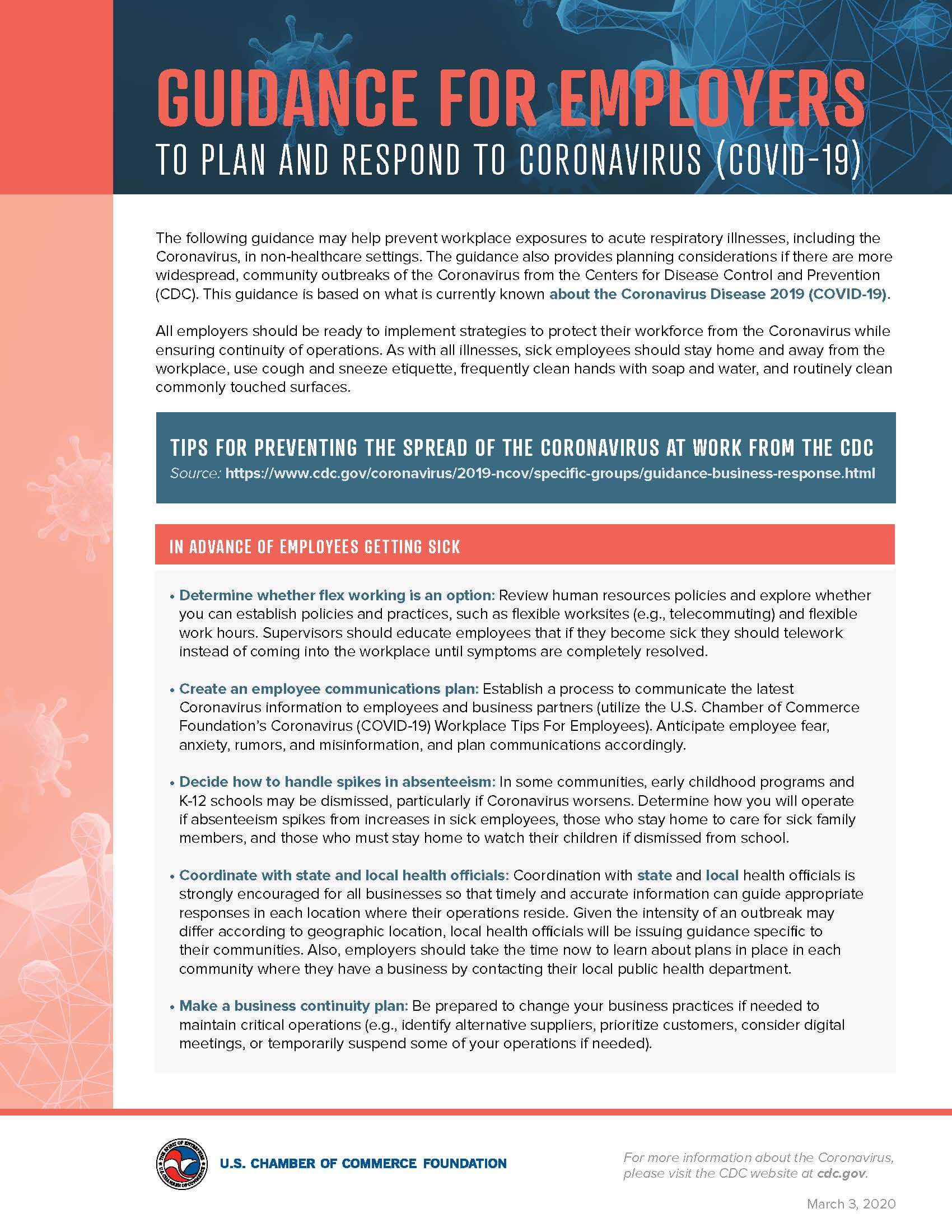Covid19 Employers Response Plan Anderson County Chamber of Commerce